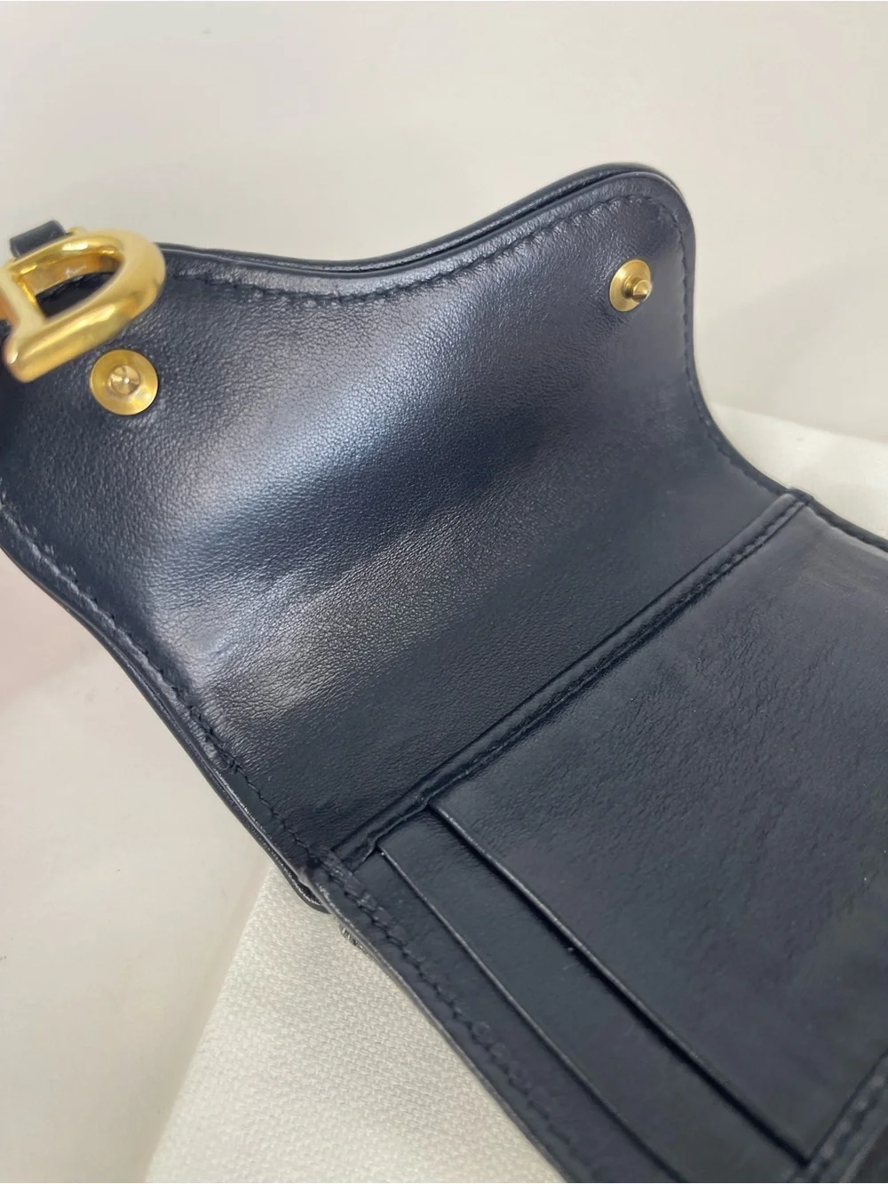 Christian Dior Saddle Wallet With Dust Bag